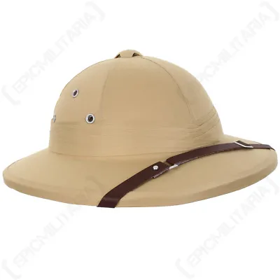 French Tropical Pith Helmet - Khaki Colonial Explorer Adventurer Safari Sun Hat • $90.15