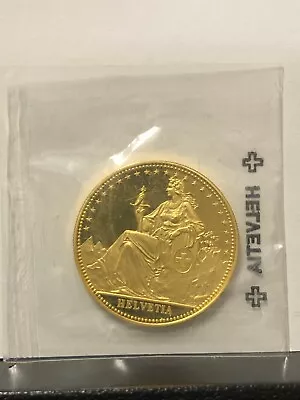 1986 Switzerland 1/2 Oz Gold  999.9 Fine Coin GEM BU Proof Eternal Pact Helvetia • $1299.99