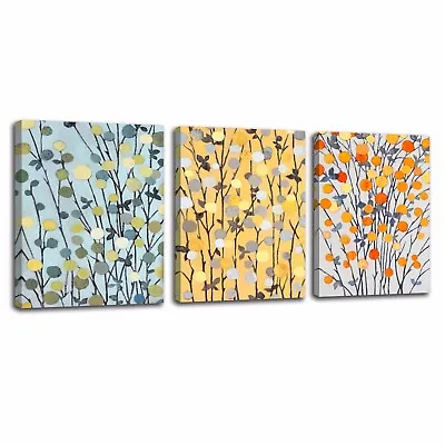 Modern Canvas Art Print Abstract Branches Oil Painting Wall Decor 3pcs-Framed • $63.94