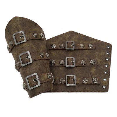 £15.24 • Buy Medieval Armor Men Cosplay Arm Warmers Lace-up  Pirate Knight Gauntlet