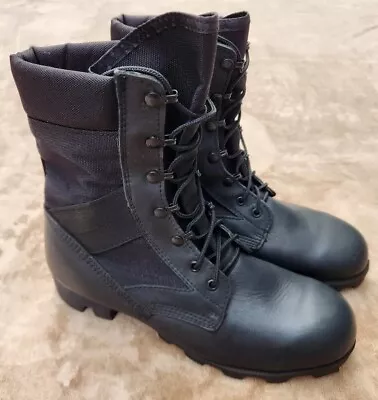 Wellco Spike Protective Lace Up Combat Boot Sz 9W Black • $55