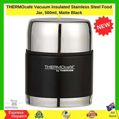 THERMOS 500mL Thermocafe Food Jar Matte Black Stainless Steel New AUTHENTIC • $29.99