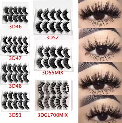 💙NEW 10Pair 3D Mink False Eyelashes Wispy Cross Long Thick Soft Fake Eye Lashes • £2.99