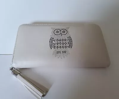 £5.50 • Buy Ivory Beaded Large Owl Purse Wallet NWOT