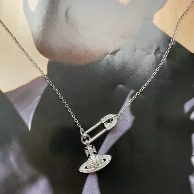 Vivienne Westwood Silver Saturn Clip Pendant Necklace NO BOX • $39.99
