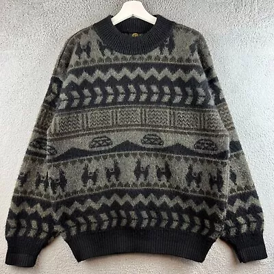 Vintage 90’s Tejidos Ruminahui Mens Handmade Mexican Wool Sweater Size L • $44.99