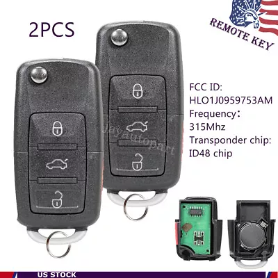 $22.29 • Buy 2 Replacement For 2003-2010 Volkswagen VW Beetle Keyless Remote Car Flip Key Fob