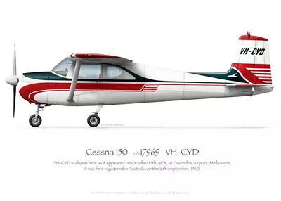 Cessna 150 VH-CYD 2009 - A3+ Profile Print • $42