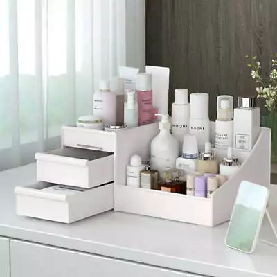 Makeup Organizer For Vanity Cosmetic Caddy Storage Box With DrawersWhite US • $23.50