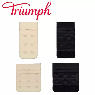 Triumph 2 3 Hook Bra Extender Strap Fastener Extension Band Clip On Beige Black • $7.95