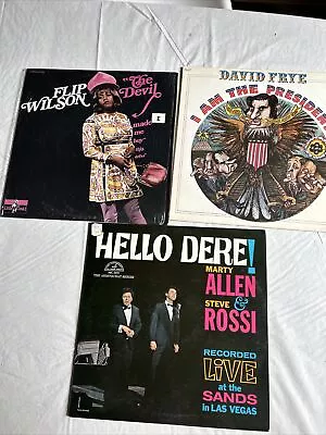 Comedy Vinyl Vintage Record Album 3 Lot Flip Wilson David Frye Allen & Rossi • $18