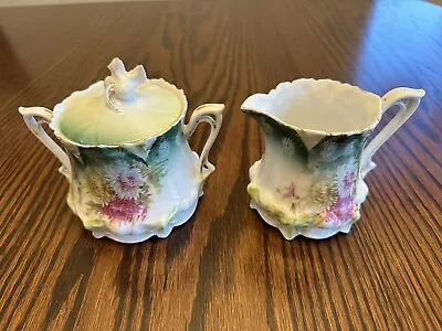 Lovely RS Prussia Sugar/Creamer. Floral Decoration. Shadow Flowers. Wreath Mark • $35