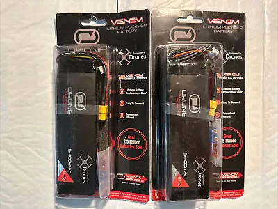 2X Venom Group 15C 3S 5400mAh 11.1V Lipo Drone Lithium Battery W/ Uni Plug 2.0 • $35