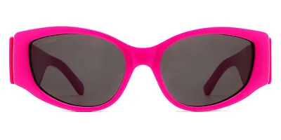 Balenciaga BB0258S Sunglasses Women Fuchsia Gray Oval 58mm New 100% Authentic • $367.87