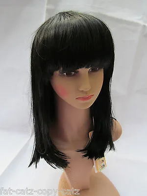 Womens Ladies Quality Full Long Blonde Black Bob Wig & Fringe Alopecia Uk Seller • £9.95