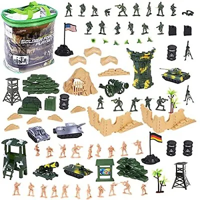 DeAO 100 Piece Military Play Set With Toy Soldiers; Military Figures; Tanks; • £30.99