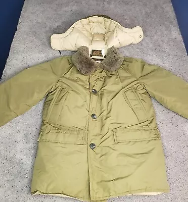 Vintage Eddie Bauer Jacket Mens Large Green Goose Down Puffer Hooded 70s 80s • $369.99