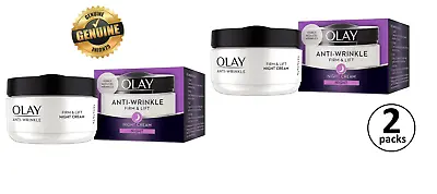 £13.88 • Buy 2x Olay Anti-Wrinkle Firm & Lift Anti-aging Night Cream 50ml Moisturiser Renew