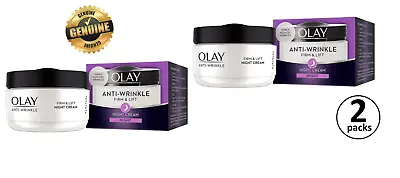 2x Olay Anti-Wrinkle Firm & Lift Anti-aging Night Cream 50ml Moisturiser Renew • £23.33