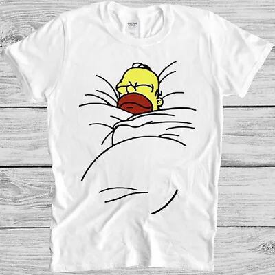 Homer Simpson Sleeping Lazy The Simpson Funny Cartoon Cool Gift Tee T Shirt 7098 • £6.35