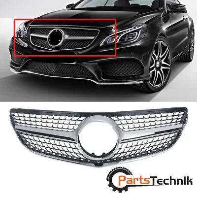 Black/Silver Diamond Grill For Mercedes W207 E-CLASS Coupe Facelift 2014-2017 • $80.74