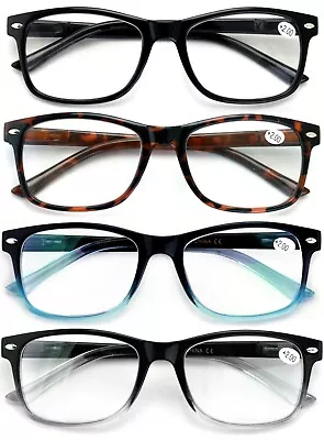 4 Pair Reading Glasses Blue Light Blocking Filter UV Ray/Glare Computer Readers • $19.95