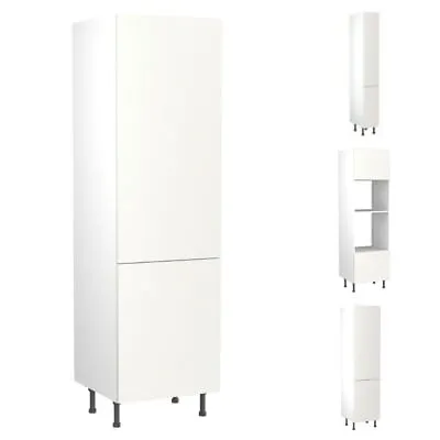 Kitchen Kit Slab Cabinets Tall Units Gloss White Door & Soft Close Hinge • £223.65