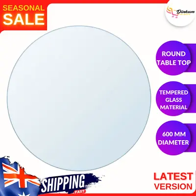 $56.88 • Buy Dining Coffee Table Top Tempered Glass Round 600mm Thickness: 8mm Transparent