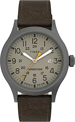Timex TW4B23100 Men's  Expedition  Leather Indiglo Watch Scout Date • $43.40
