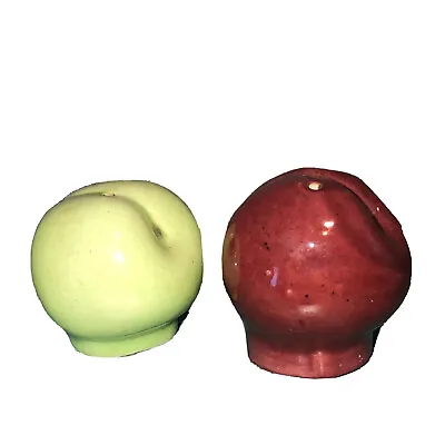 Vintage Arcadia Miniature Salt And Pepper Shakers Green Red Apples • $8.50