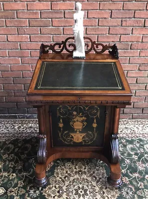 Exceptional Museum Grade William IV Marquetry Davenport Desk Circa 1840 • £2750