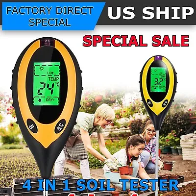 4 In 1 PH Tester Soil Water Moisture Light Test Meter For Garden Plant Seeding • $8.39