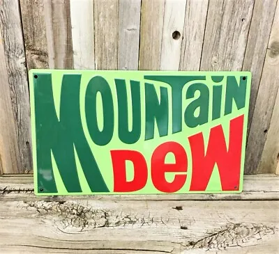 Mountain Dew 1970's Soda Pop Cola 17  Embossed Metal Tin Sign Vintage New • $37.95