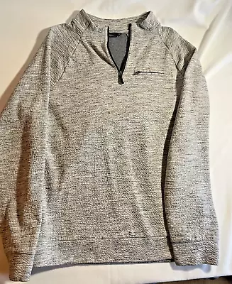 Marc Anthony Mens Gray Speckle Speckle Slim Fit 1/4 Zip Jacket Shirt Large • $44