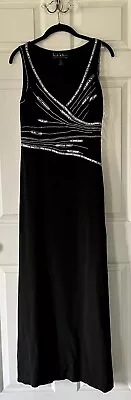 Nicole Miller Collection Silk Blend Long Black Beaded Evening Dress Gown 6 • $44.96