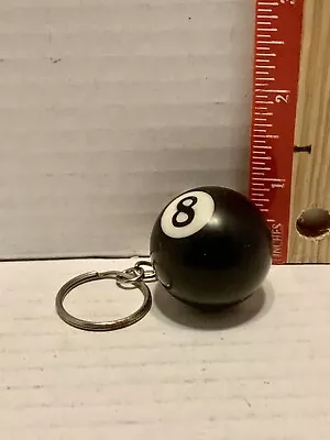 Billiard Ball Keychain Pool Table Snooker Lucky Black Number 8 • $4