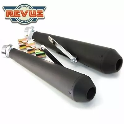 £89.95 • Buy Cafe RACER Megaphones/Mega Tron-Exhaust/Silencer,black Universa Pair