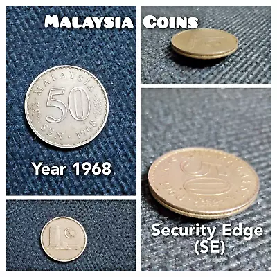 MALAYSIA Coins 50 Sen Year 1968 Coin With Security Edge • $49.90