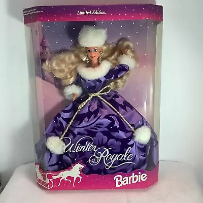 Winter Royale Limited Edition Barbie 1993 Mattel Purple Fur Trimmed Gown New • $27.24