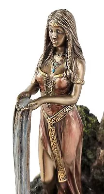 8 3/4 Celtic Mother Goddess Of Nature Danu Holding Waterfall Statue Bronze Color • $71.89