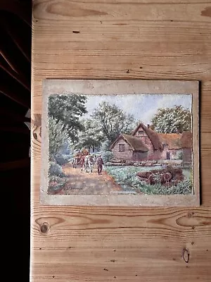 Charming Original Vintage Historic Landscape Watercolour Painting • £30