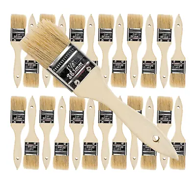 24 Pk- 1.5 Inch Chip Paint Brushes For Paint StainsVarnishesGluesGesso • $13.99