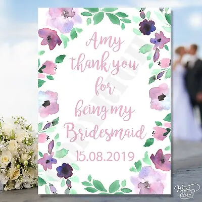 Thank You For Being My Bridesmaid Maid Of Honour Witness Flower Girl Will Card • £1.97