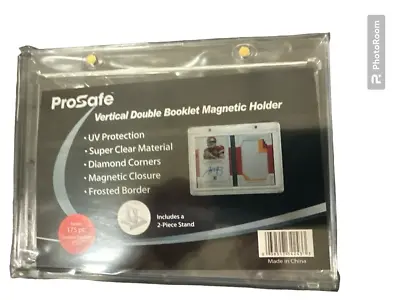 Pro Safe Magnetic Vertical Double Booklet Card Holder One Touch W/ Stand 34243 • $9.48