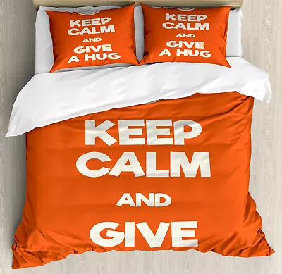 Hug Duvet Cover Set Keep Calm And Give A Hug Smile • £32.99