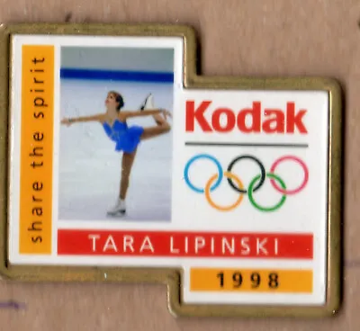 Nagano 1998 Olympic Games Sponsor Pin. Kodak. Tara Lipinski. Skating. Gold Medal • $9