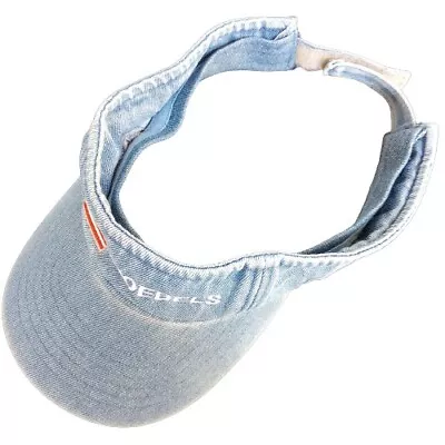 Knoebels US Golf Visor Jeans Blue One Size Adjustable Cloth Hook & Loop Strap • $14.99