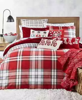 Martha Stewart Collection Holiday Flannel Red Plaid Twin Comforter • $199