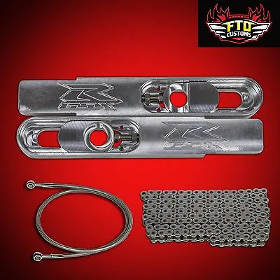 2003 GSXR 750 Swingarm Extensions Kit 12  Long Stretch Chain And 36  Brake Line • $348