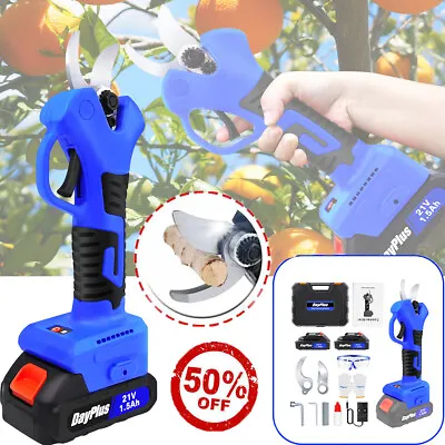 Garden Electric Cordless Pruning Shears Scissor Cutter Pruner+2 Battery&2 Blades • £45.70